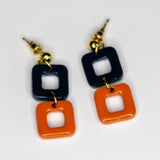 Two toned cubes pumpkin and navy