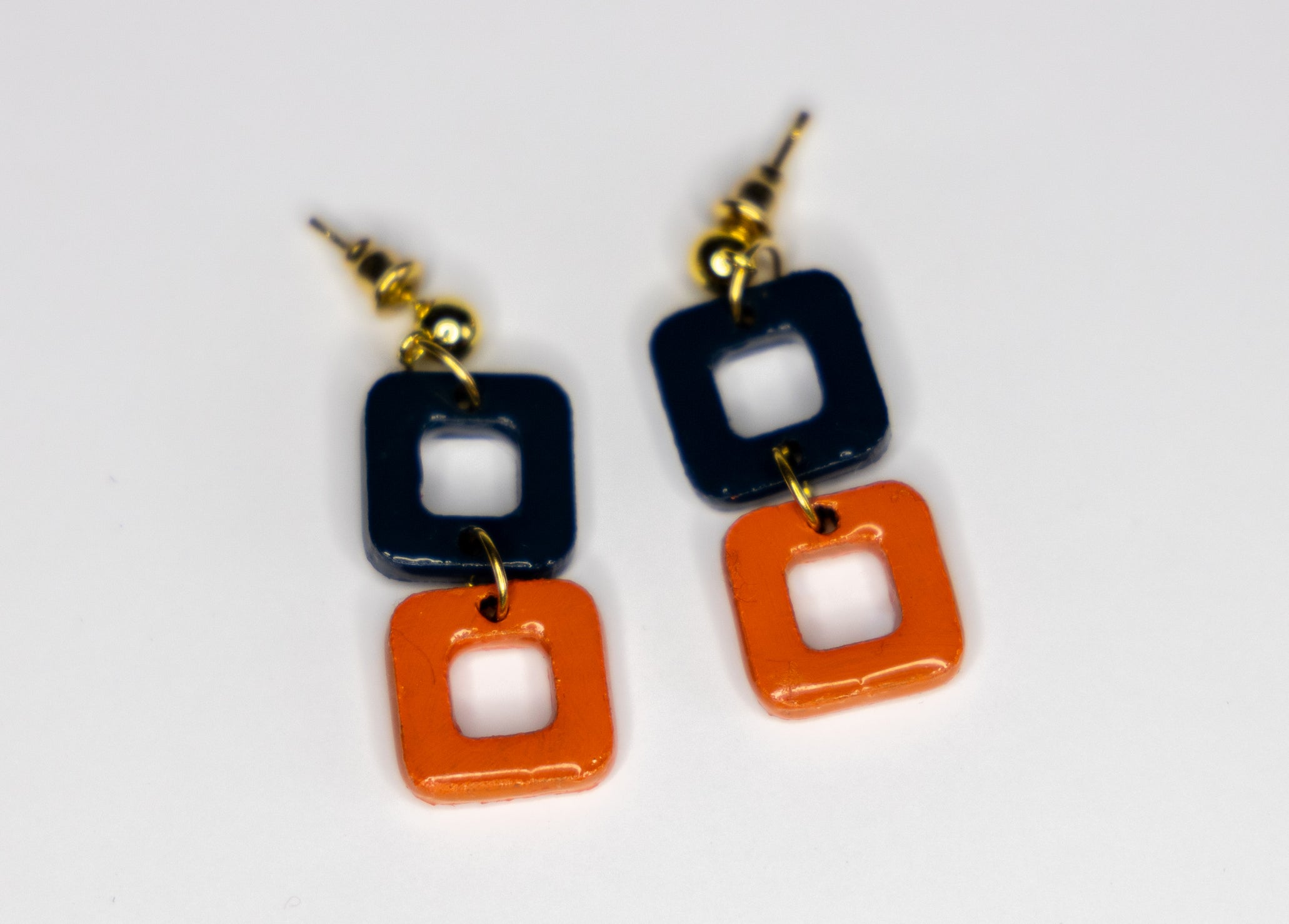 Two toned cubes pumpkin and navy
