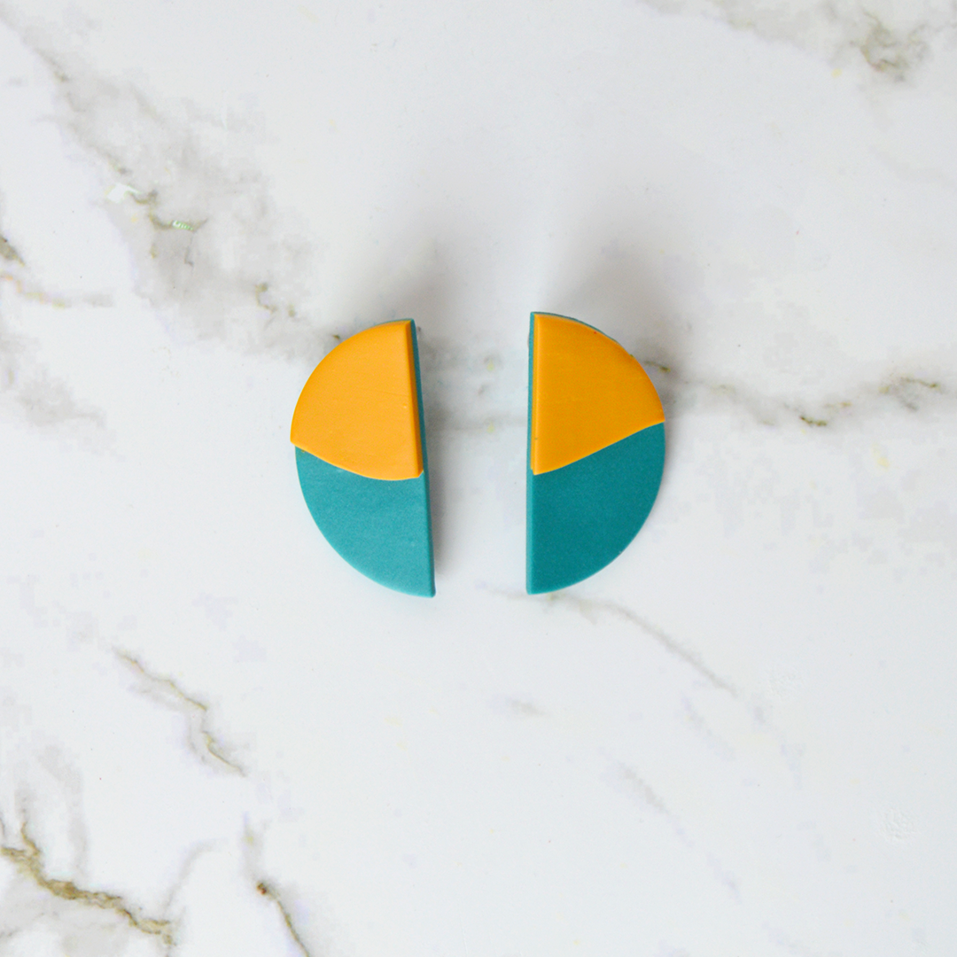 Half Circle Clay Earrings