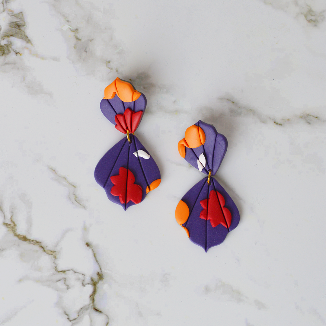 African Print Clay Earrings