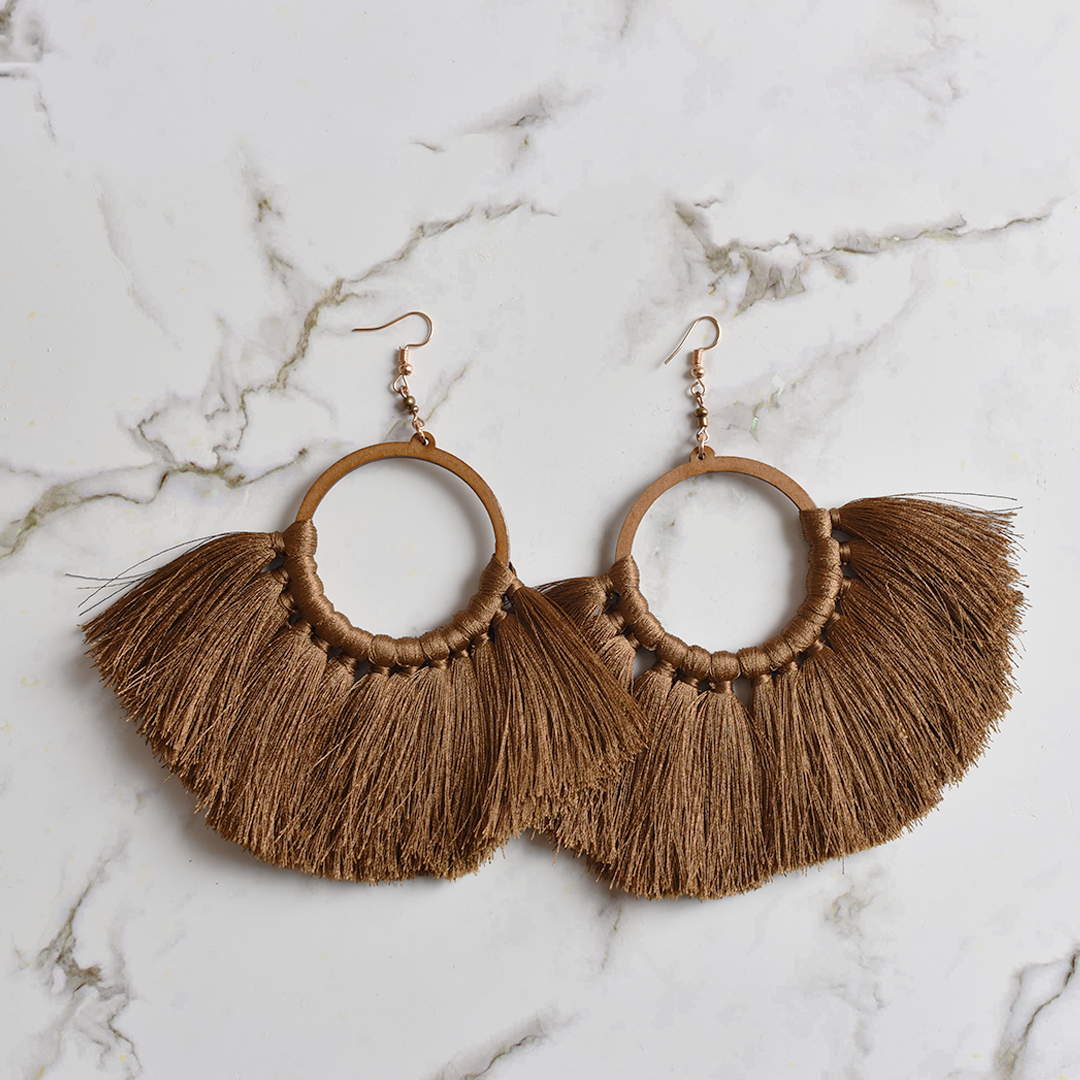 Tassel sales earrings hoop