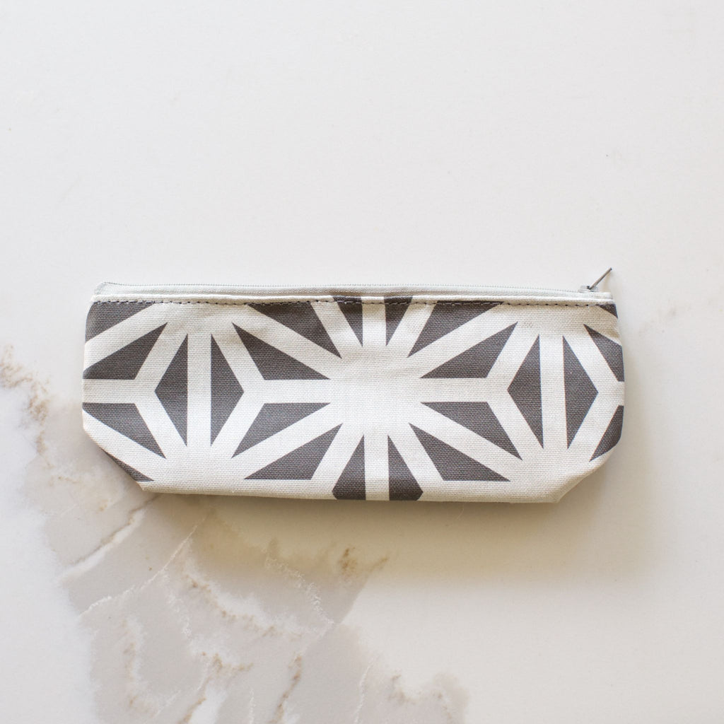 Geometric Grey Cosmetic Bag