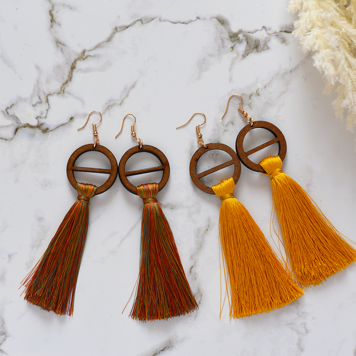 Lynne hreaded Wheel Earrings