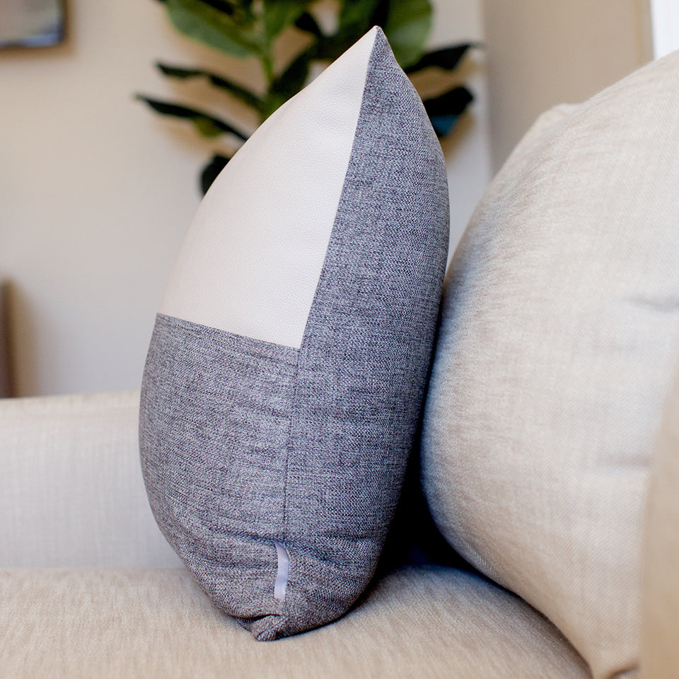 Leather & Linen Throw Pillow - SHAM ONLY