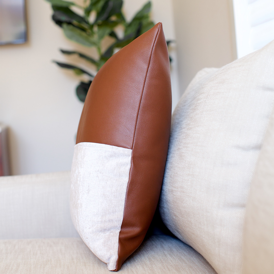 Leather & Suede Throw Pillow
