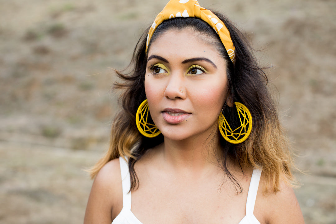 Ayca Hoop Earrings Yellow