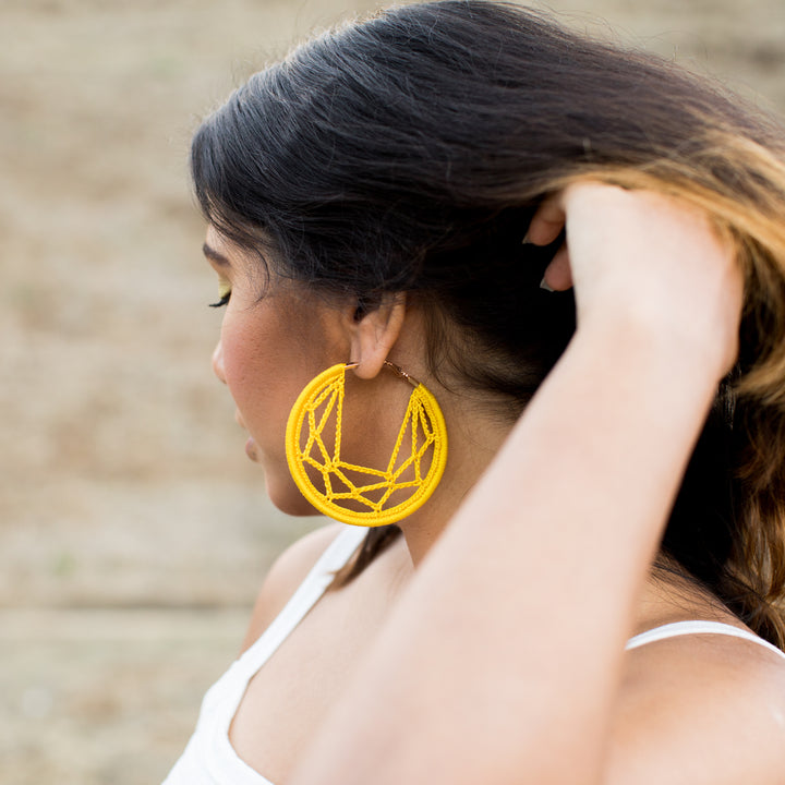 Ayca Hoop Earrings Yellow