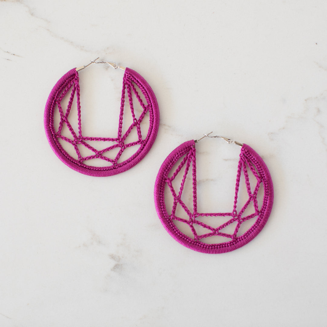 Ayca Hoop Earrings Red