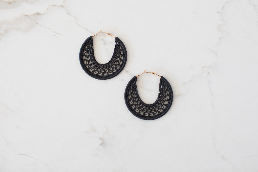 Lisa Earrings Navy Blue