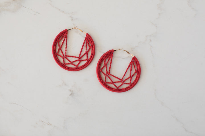 Ayca Hoop Earrings Pink