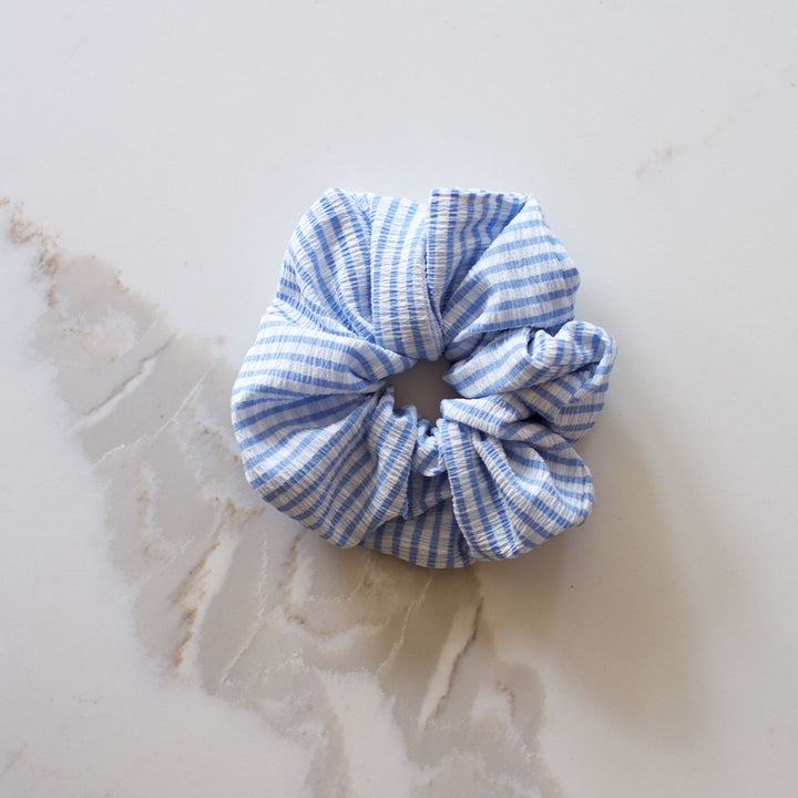 Pastel striped cheesecloth scrunchies