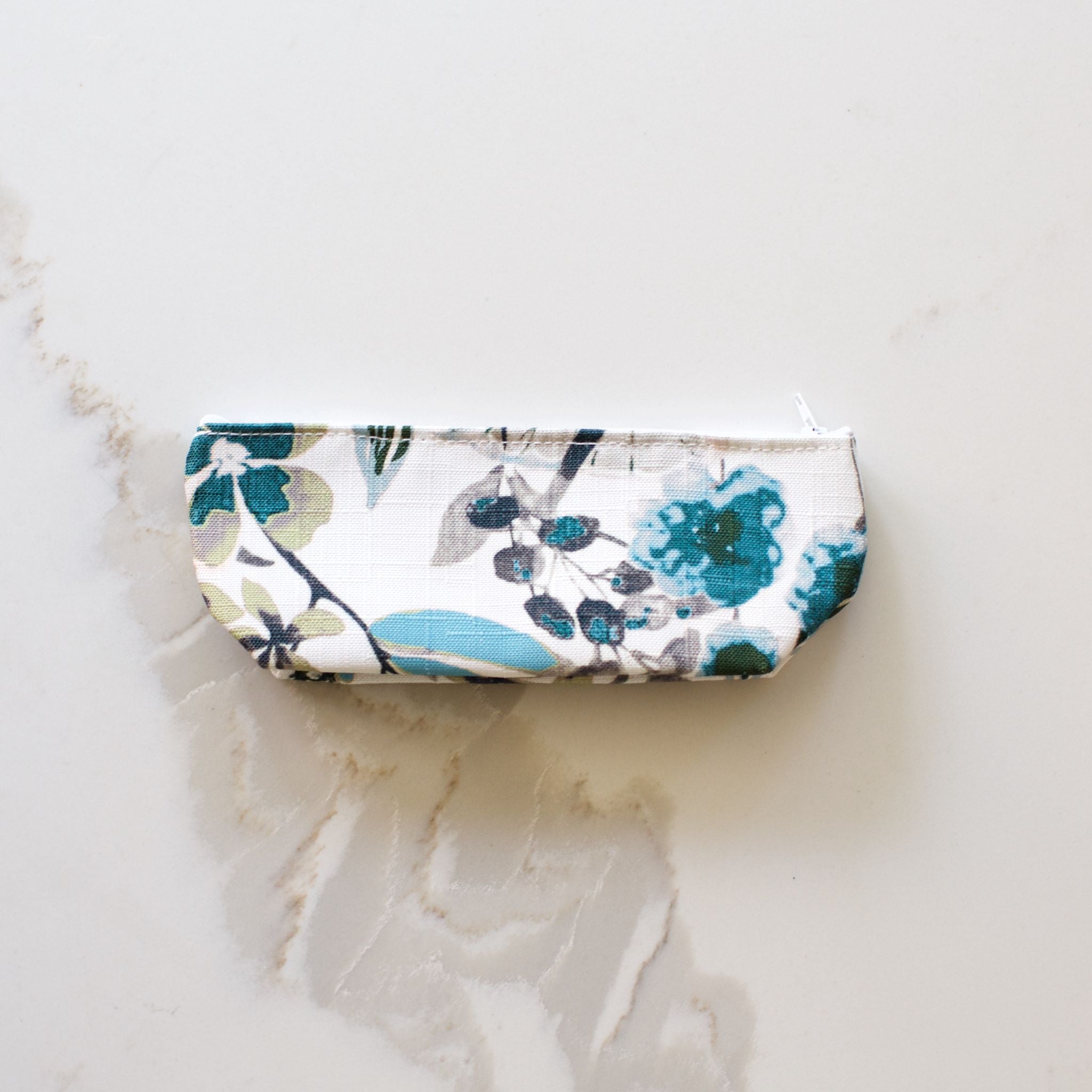 Floral Blue Cosmetic Bag